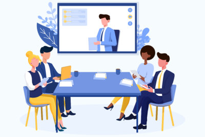 vector image of virtual conference